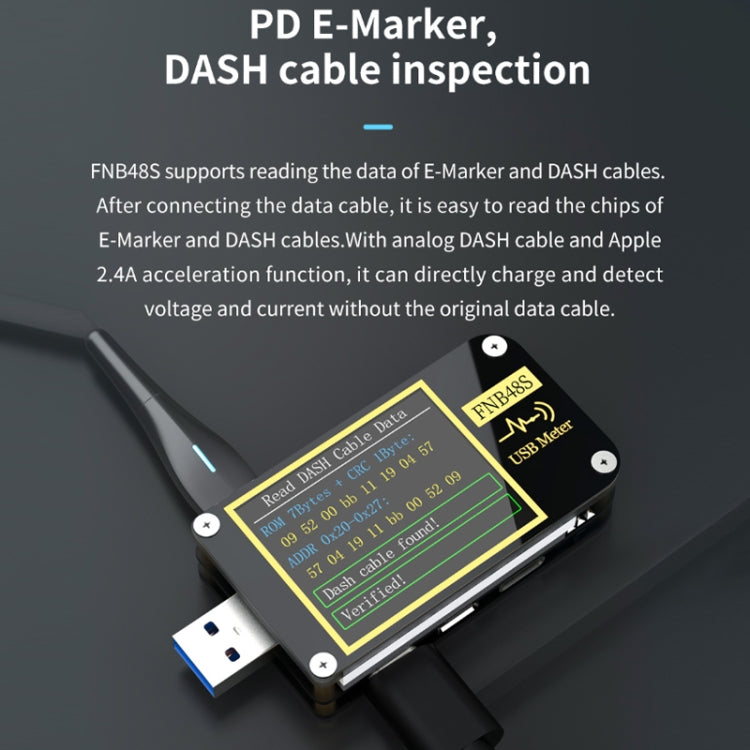 FNIRSI FNB48S USB Voltage Ammeter Multifunctional Fast Charge Tester, Specification: Bluetooth - Current & Voltage Tester by FNIRSI | Online Shopping UK | buy2fix