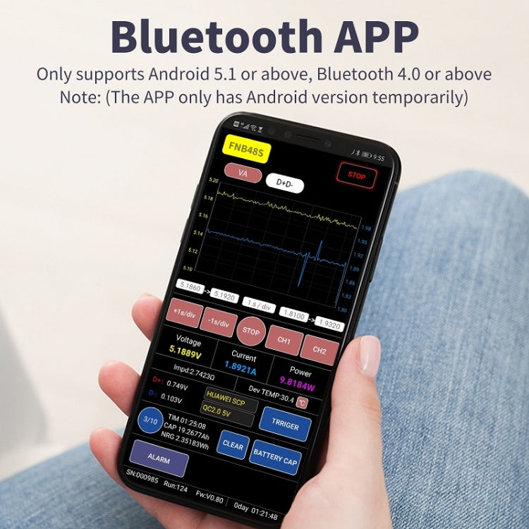 FNIRSI FNB48S USB Voltage Ammeter Multifunctional Fast Charge Tester, Specification: Bluetooth - Current & Voltage Tester by FNIRSI | Online Shopping UK | buy2fix