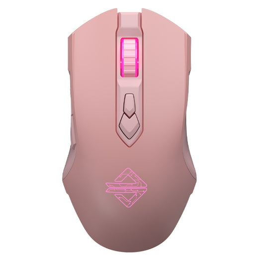 Ajazz AJ52PRO 8 Keys Three-mode Bluetooth/Wireless/Wired RGB Gaming Mouse(Aj52pro pink version) - Wireless Mice by Ajazz | Online Shopping UK | buy2fix