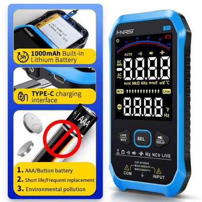 FNIRSI S1 Digital High Precision Fully Automatic Digital Multimeter(Blue) -  by FNIRSI | Online Shopping UK | buy2fix