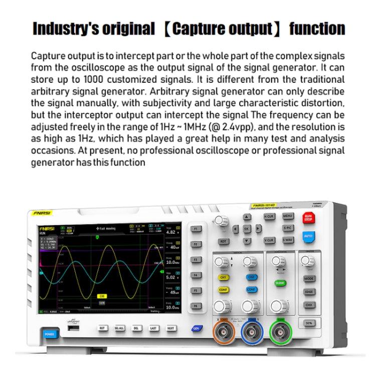 FNIRSI 1014D 2 in 1 Dual-channel 100M Bandwidth Digital Oscilloscope 1GS Sampling Signal Generator, US Plug - Digital Multimeter by FNIRSI | Online Shopping UK | buy2fix