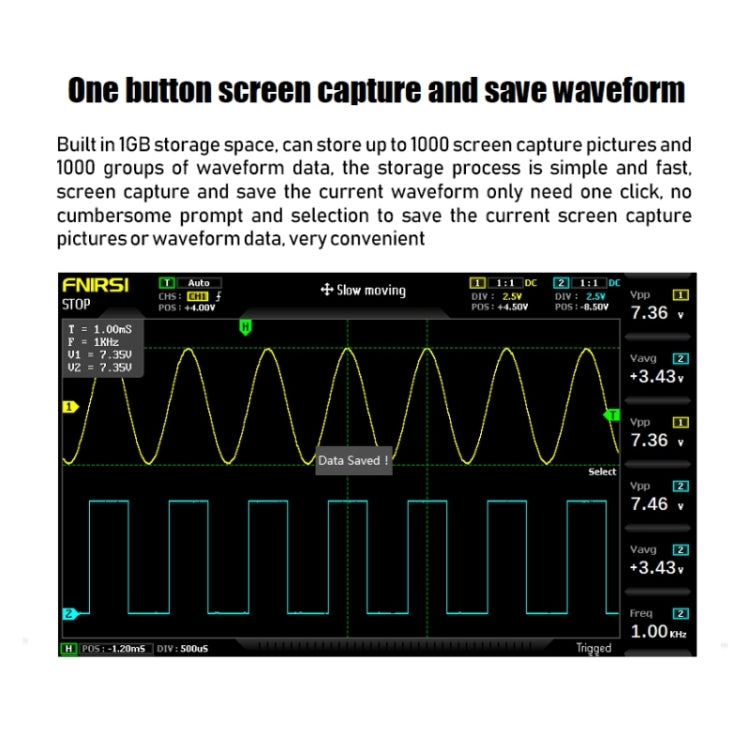 FNIRSI 1014D +P4100 Probe 2 in 1 Dual-channel 100M Bandwidth Digital Oscilloscope 1GS Sampling Signal Generator, US Plug - Digital Multimeter by FNIRSI | Online Shopping UK | buy2fix