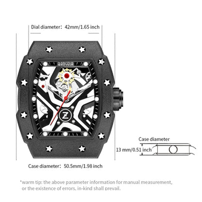 BAOGELA 224143 Barrel-shaped Hollow Surface Silicone Luminous Sports Men Watch(Black Shell Black Belt) - Silicone Strap Watches by BAOGELA | Online Shopping UK | buy2fix