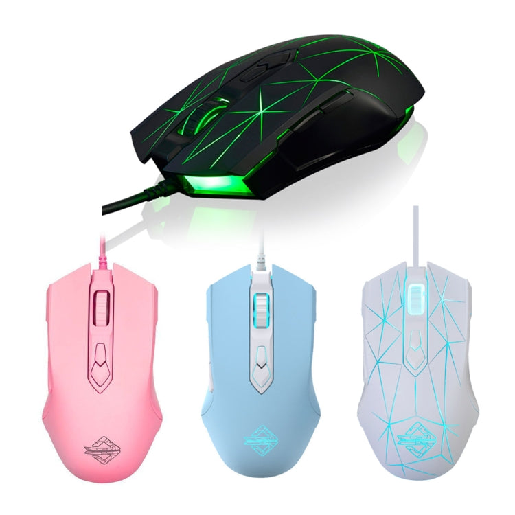 Ajazz AJ52 7 Keys Macro Programming Game USB RGB Wired Computer LOL/CF Mouse(Pink) - Wired Mice by Ajazz | Online Shopping UK | buy2fix