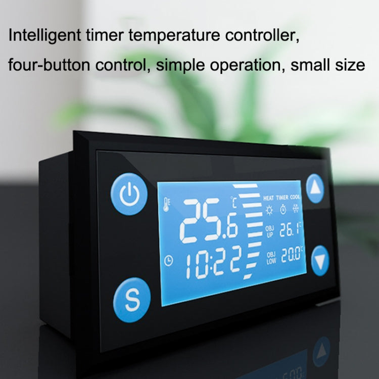 W-1213 Intelligent Digital Display Fish Tank Climbing Pet Thermostat Planting Hatch Breeding Temperature Controller(Black) - Thermostat & Thermometer by buy2fix | Online Shopping UK | buy2fix