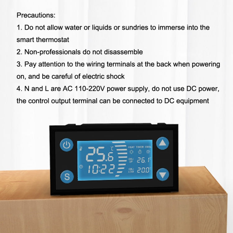 W-1213 Intelligent Digital Display Fish Tank Climbing Pet Thermostat Planting Hatch Breeding Temperature Controller(Black) - Thermostat & Thermometer by buy2fix | Online Shopping UK | buy2fix