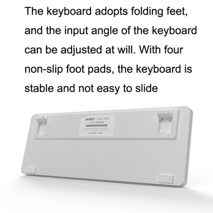 Ajazz K870T 87-Key Hot Swap Bluetooth/Wired Dual Mode RGB Backlight Office Game Mechanical Keyboard Green Shaft (White) - Wireless Keyboard by Ajazz | Online Shopping UK | buy2fix
