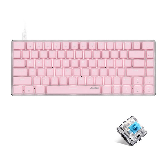 Ajazz AK33 82 Keys White Backlight Game Wired Mechanical Keyboard, Cable Length: 1.6m Green Shaft - Wired Keyboard by Ajazz | Online Shopping UK | buy2fix
