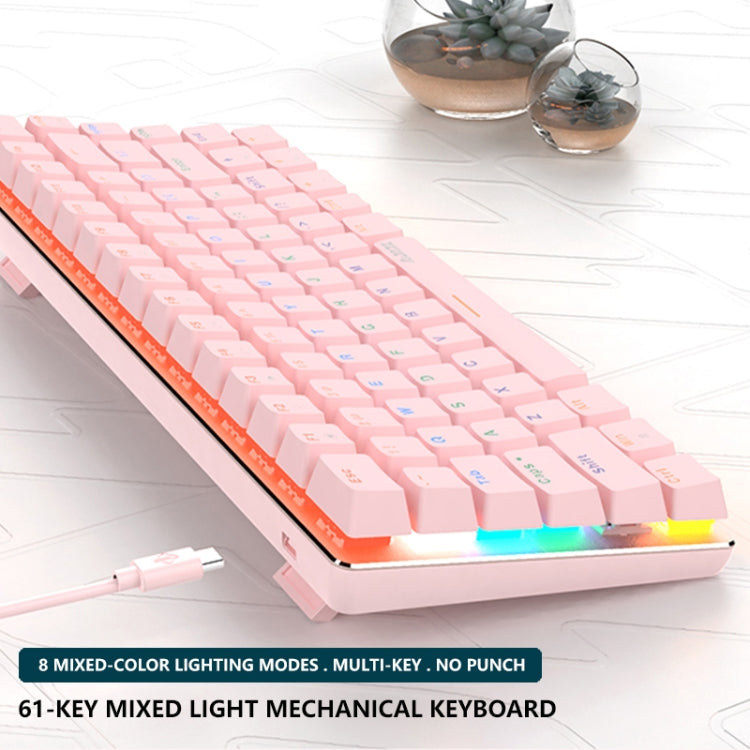 Ajazz AK33 82 Keys White Backlight Game Wired Mechanical Keyboard, Cable Length: 1.6m Red Shaft - Wired Keyboard by Ajazz | Online Shopping UK | buy2fix