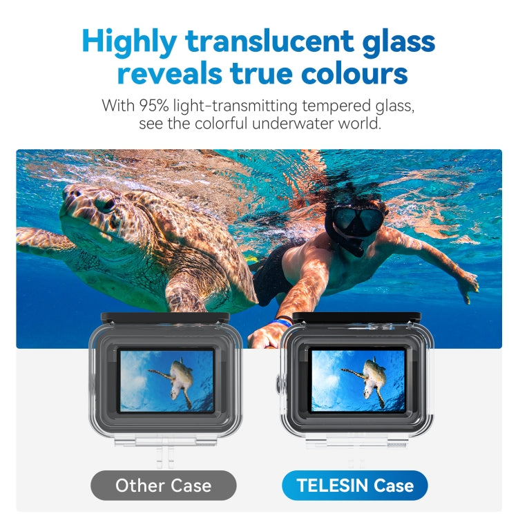 For GoPro Hero11 Black / HERO10 Black / HERO9 Black TELESIN Waterproof Case Full Scene Anti-Fog Underwater Diving Housing - Waterproof Cases by TELESIN | Online Shopping UK | buy2fix