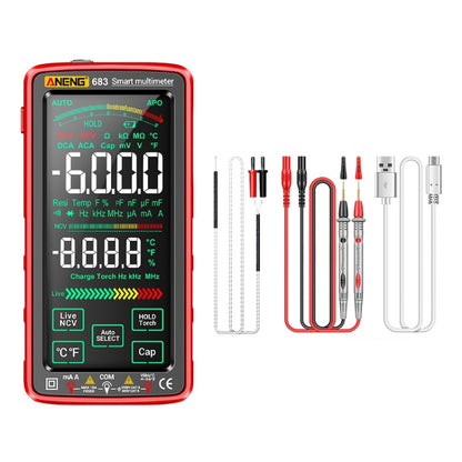 ANENG 683 Smart Touch Screen Automatic Range Rechargeable Multimeter(Red) - Digital Multimeter by ANENG | Online Shopping UK | buy2fix