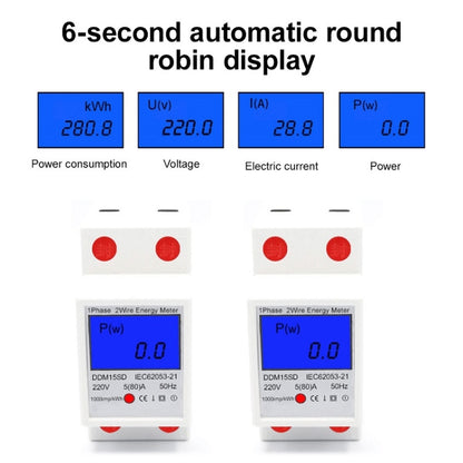 DDM15SD 20 (80) A Single-phase Multi-function Rail Meter with Backlight LCD Display - Current & Voltage Tester by buy2fix | Online Shopping UK | buy2fix