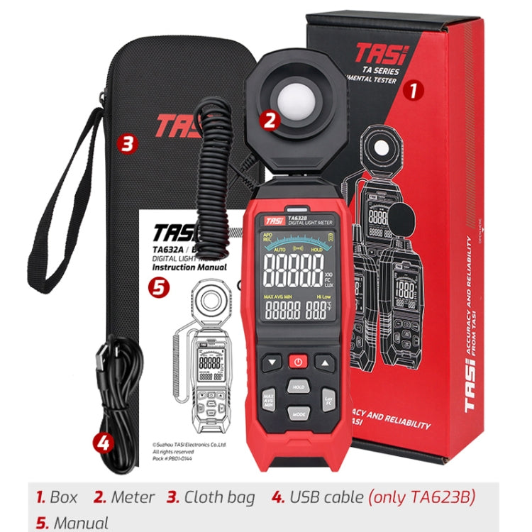 TASI TA632B USB Computer Connection Digital Illuminance Meter Lumen Tester Brightness Meter - Light & Sound Meter by TASI | Online Shopping UK | buy2fix