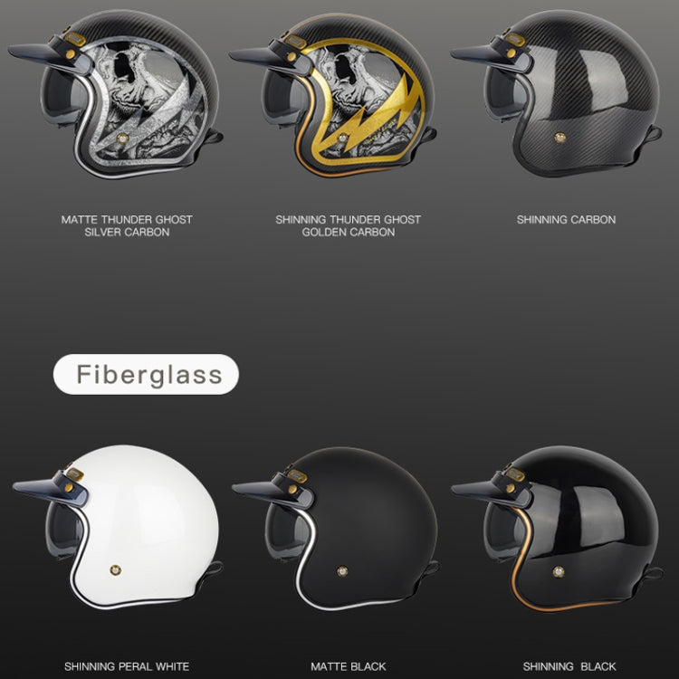 SOMAN Motorcycle Four Seasons Carbon Fiber Half Helmet, Color: Bright Carbon Fiber(L) - Helmets by SOMAN | Online Shopping UK | buy2fix