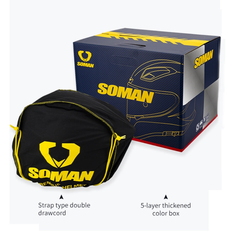 SOMAN Motorcycle Carbon Fiber Double Lens Thermal Safety Helmet, Size: XXL(Snake Carbon Fiber) - Helmets by SOMAN | Online Shopping UK | buy2fix