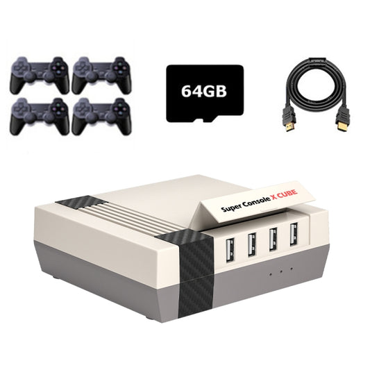 Super Console X Cube Wireless Retro TV Video Game Console Built-in 50+ Emulators 64G 33000+ Games 4 Handles(US Plug) - Pocket Console by buy2fix | Online Shopping UK | buy2fix