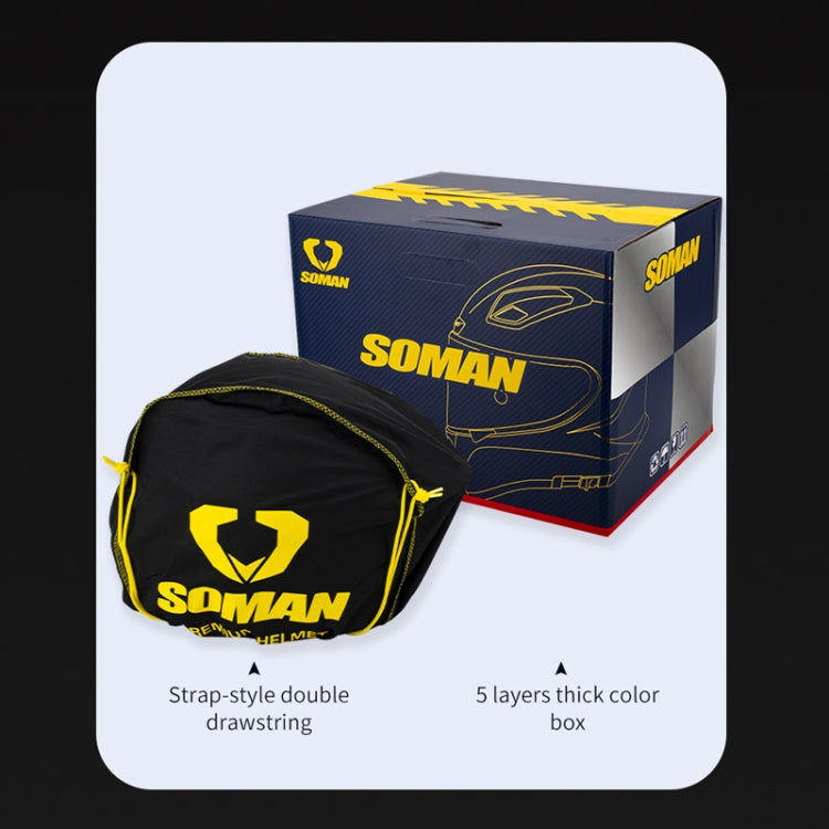 SOMAN Four Seasons Full Cover Motorcycle Helmet, Size: L(Cheetah Print Blue) - Helmets by SOMAN | Online Shopping UK | buy2fix