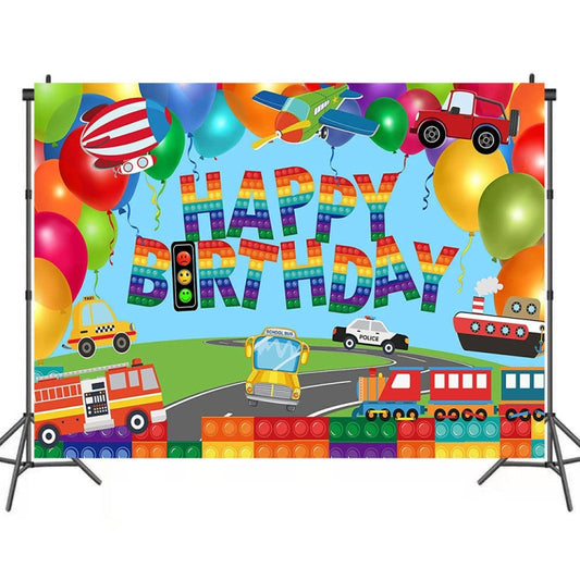 180x180cm Train Fire Truck Party Background Cloth -  by buy2fix | Online Shopping UK | buy2fix