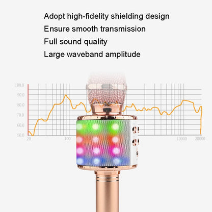 WS-858L LED Light Flashing Wireless Capacitance Microphone Comes With Audio Mobile Phone Bluetoon Live Microphone(Rose Gold) - Microphone by buy2fix | Online Shopping UK | buy2fix