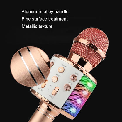 WS-858L LED Light Flashing Wireless Capacitance Microphone Comes With Audio Mobile Phone Bluetoon Live Microphone(Pink) - Microphone by buy2fix | Online Shopping UK | buy2fix