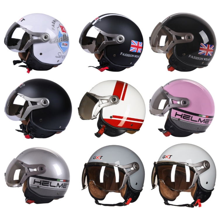 GXT Electric Vehicle Half Cover Helmet Four Seasons Retro Helmet, Size: M(Matte Black) - Helmets by GXT | Online Shopping UK | buy2fix