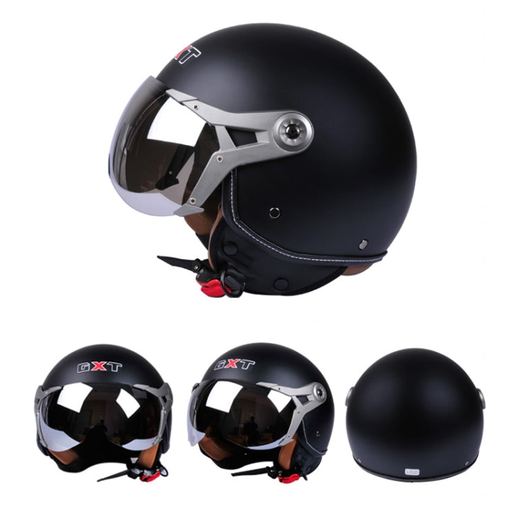 GXT Electric Vehicle Half Cover Helmet Four Seasons Retro Helmet, Size: M(Pink Flower) - Helmets by GXT | Online Shopping UK | buy2fix
