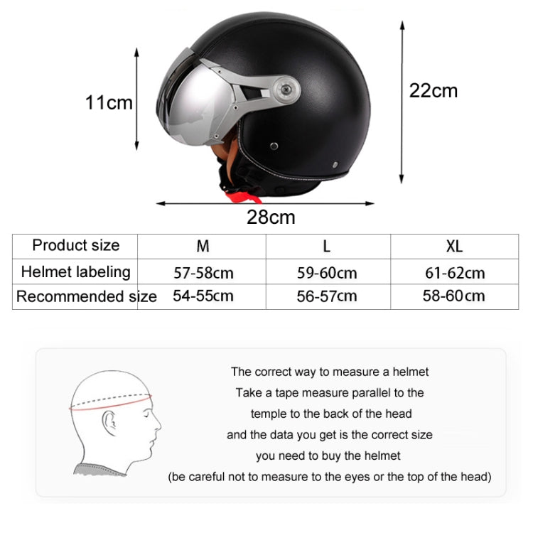 GXT Electric Vehicle Half Cover Four Seasons Retro Helmet, Size: M(Black White) - Helmets by GXT | Online Shopping UK | buy2fix