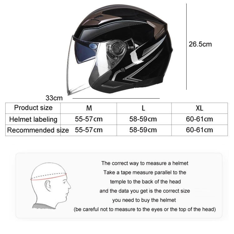 GXT 708 Electric Vehicle Dual Lens Helmet Four Seasons Safety Helmet, Size: XL(Bright Black Gray) - Helmets by GXT | Online Shopping UK | buy2fix
