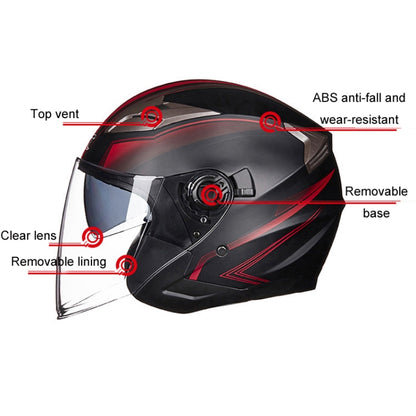 GXT 708 Electric Vehicle Dual Lens Helmet Four Seasons Safety Helmet, Size: L(Bright White) - Helmets by GXT | Online Shopping UK | buy2fix