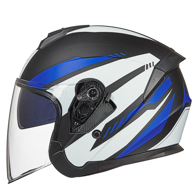 GXT Electric Vehicle Four Seasons Sun Protection & Windshield Double Lens Helmet, Size: L(Matt Black Blue) - Helmets by GXT | Online Shopping UK | buy2fix