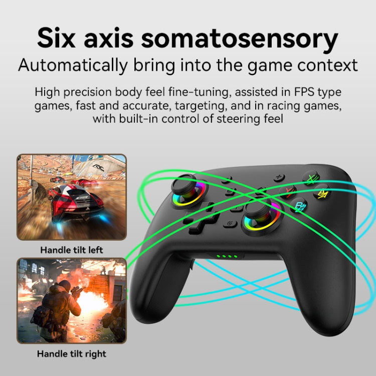 Wireless Bluetooth Somatosensory Vibration Gamepad for Nintendo Switch/Switch PRO, Color: Black Gold - Gamepads by buy2fix | Online Shopping UK | buy2fix