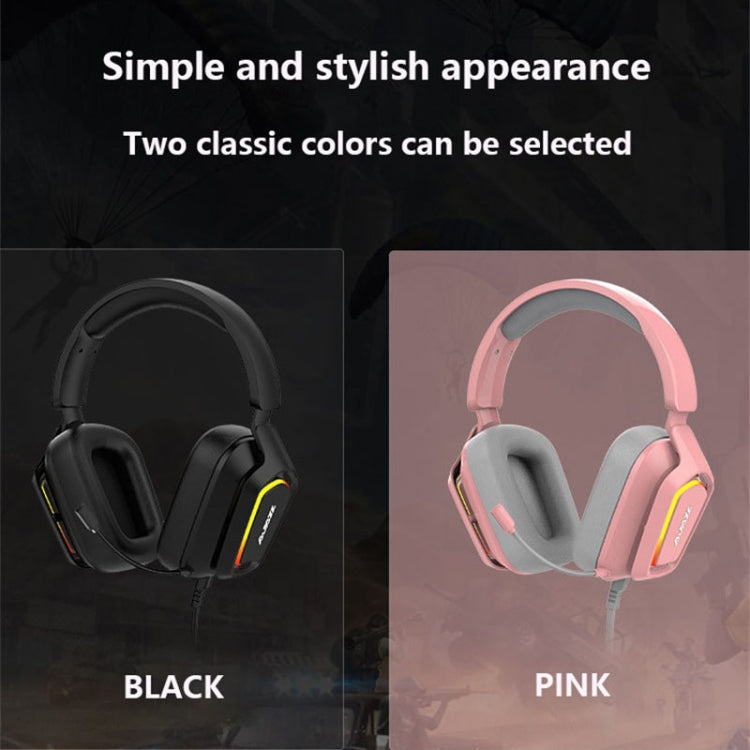 Ajazz AX368 Computer Game Audio Recognition RGB Headset 3.5mm Version (Pink) - Multimedia Headset by Ajazz | Online Shopping UK | buy2fix