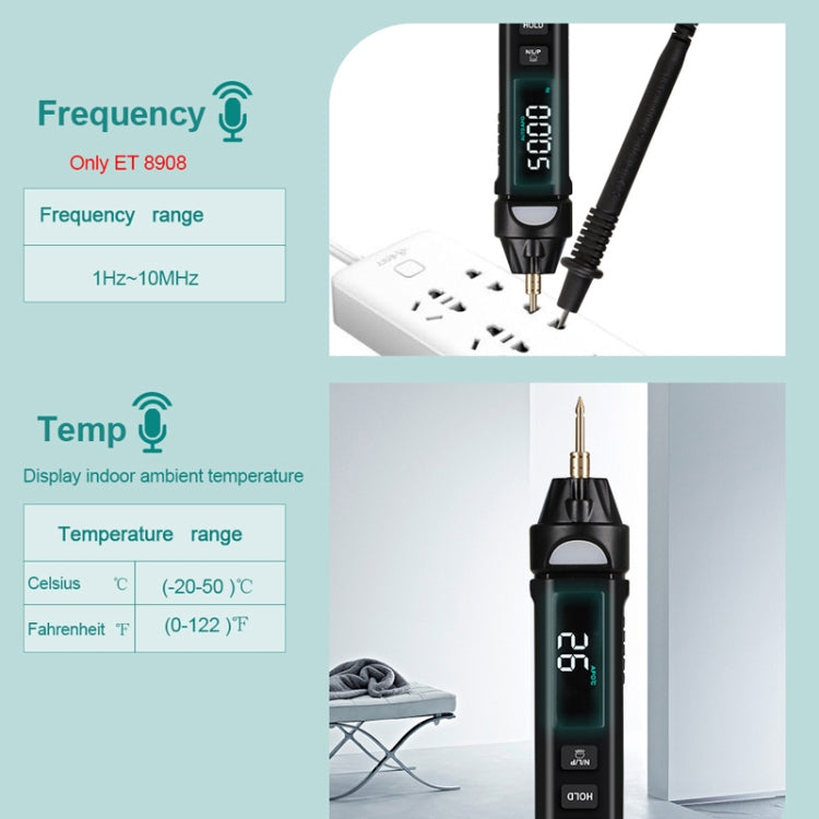 WinAPEX  ET8906  Digital Multimeter Voltage Test Pen Capacitance Meter Diode NVC Tester - Digital Multimeter by WinAPEX | Online Shopping UK | buy2fix