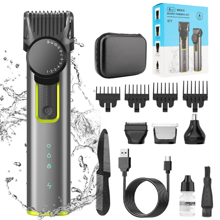 IPX5 Waterproof Men Multi-Functional Barber 4 In 1 Shaver Nose Hair Set USB Charging Push - Hair Trimmer by buy2fix | Online Shopping UK | buy2fix