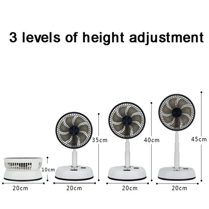 8-inch Portable Folding Telescopic Fan Can Shake Head with Timing & Remote Control(White 6000  mAh) - Electric Fans by buy2fix | Online Shopping UK | buy2fix