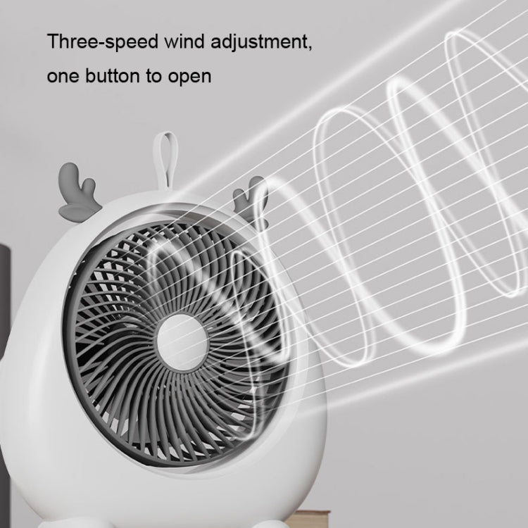 Dormitory Portable Animal Ear Desktop Electric Fan, Style: Charging Version Green - Electric Fans by buy2fix | Online Shopping UK | buy2fix