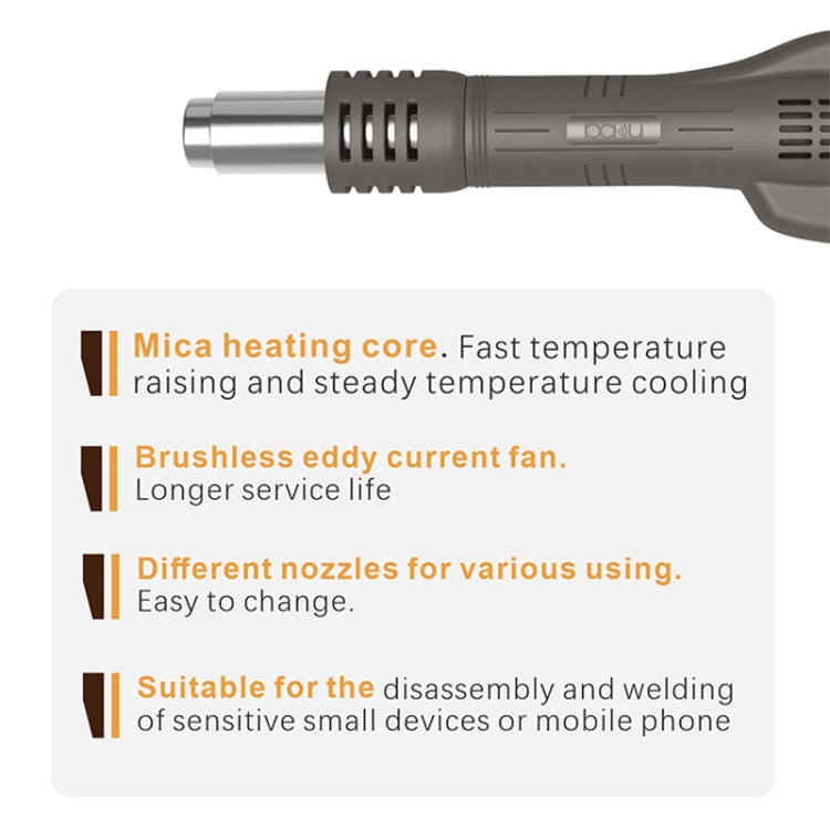 BAKU BA-601C+ Digital Display 2-In-1 Electric Soldering Iron Heat Exchanger Mobile Phone Maintenance Desoldering US Plug 110V - Electric Soldering Iron by BAKU | Online Shopping UK | buy2fix