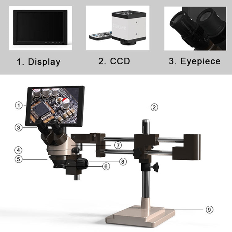 Baku BA-010T Electronic Microscopy Jewelry Appraisal Mobile Phone Circuit Board Repair Jade Magnifying Glass(US Plug 110V) - Digital Microscope by BAKU | Online Shopping UK | buy2fix