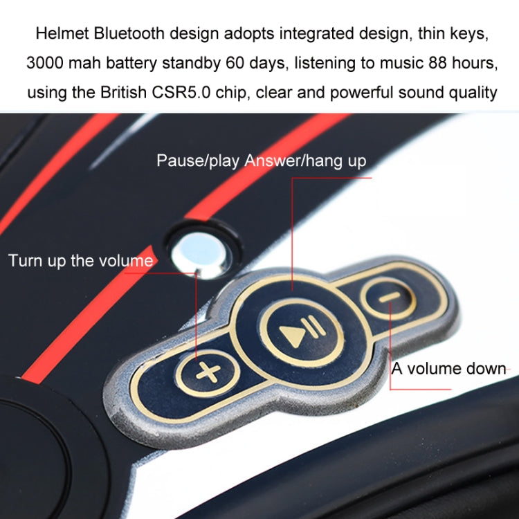 KUQIBAO Motorcycle Smart Bluetooth Sun Protection Double Lens Safety Helmet, Size: XXL(Bright Black+Black Tail) - Helmets by KUQIBAO | Online Shopping UK | buy2fix