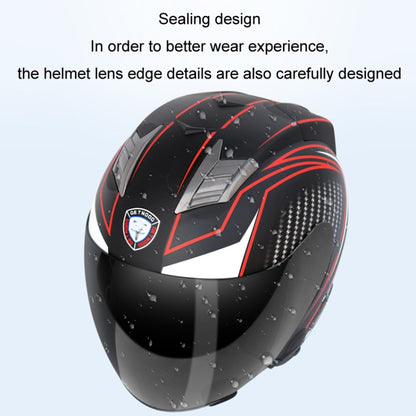KUQIBAO Motorcycle Smart Bluetooth Sun Protection Double Lens Safety Helmet, Size: L(Matte Black+Gray Tail) - Helmets by KUQIBAO | Online Shopping UK | buy2fix