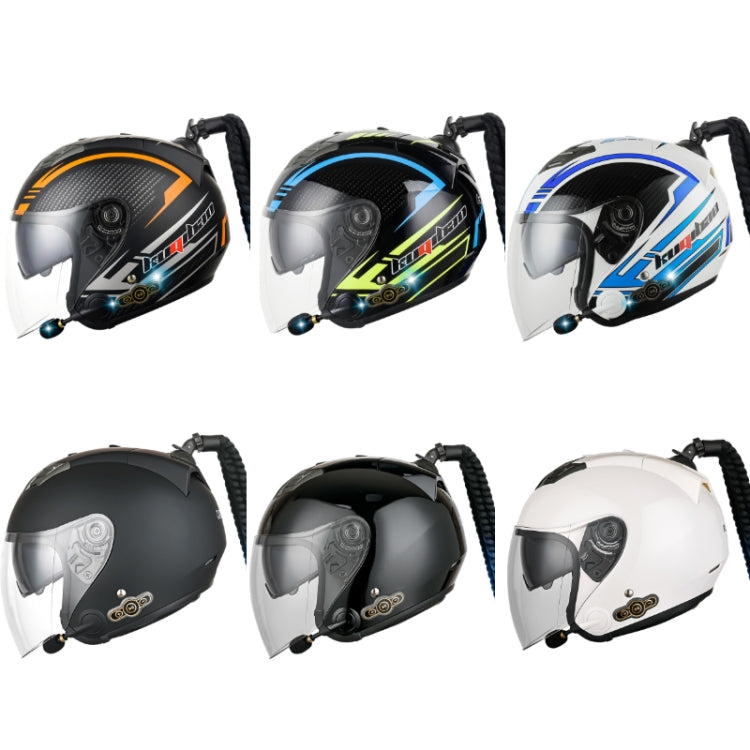 KUQIBAO Motorcycle Bluetooth Headset Double Lens Helmet With Braid, Size: L(Scrub Black) - Helmets by KUQIBAO | Online Shopping UK | buy2fix
