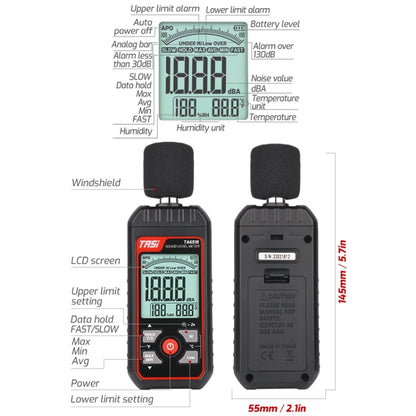 TASI TA651A Household Noise Tester Decibel Device - Light & Sound Meter by TASI | Online Shopping UK | buy2fix