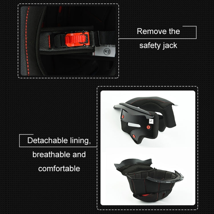 KUQIBAO Motorcycle Dual Lens Anti-Fog Helmet With LED Light, Size: XXL(Matte Black) - Helmets by KUQIBAO | Online Shopping UK | buy2fix