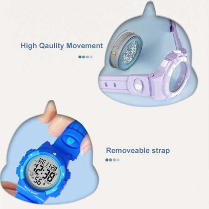 Changing Case Electronic Watch Mini Cartoon Alarm Clock Waterproof Watch(Girl) - Cartoon Watches by buy2fix | Online Shopping UK | buy2fix