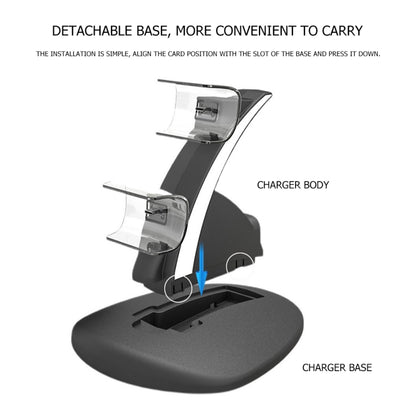 iplay HBP-253 For PS5 Game Wireless Handle Double Charging Base Placement Bracket(Black) - Charger & Power by iplay | Online Shopping UK | buy2fix
