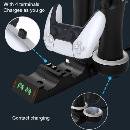 Iplay HBP-301 For PS5 / PS VR MOVE Controller Handle Dual Seat Charger 4 In 1 Charger(Black) - Charger & Power by iplay | Online Shopping UK | buy2fix