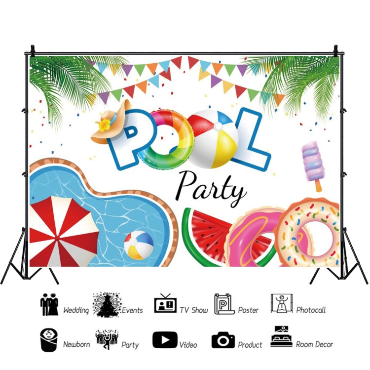 80x120cm Summer Pool Party Decoration Backdrop Swimming Ring Photography Background Cloth(11418491) -  by buy2fix | Online Shopping UK | buy2fix