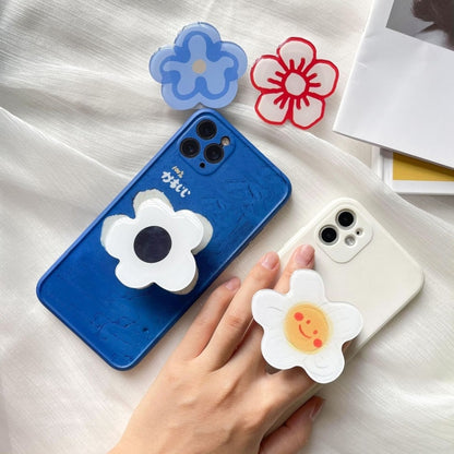 5pcs Sunflower Drip Glue Airbag Mobile Phone Holder(M108 Blue Pattern Multi-Blue Flower) - Ring Holder by buy2fix | Online Shopping UK | buy2fix