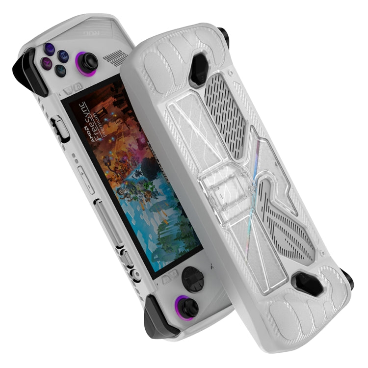 For ASUS Rog Ally Game Console PC+TPU Protective Case Cover With Bracket(White+Transparent) - Accessories by buy2fix | Online Shopping UK | buy2fix