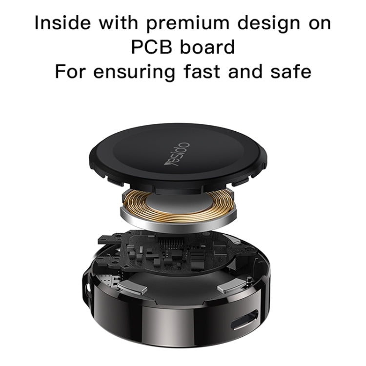 Yesido DS19 For Samsung Smart Watch Portable Charger Dual Input Port Magnetic Wireless Charger(Black) - Charger by Yesido | Online Shopping UK | buy2fix